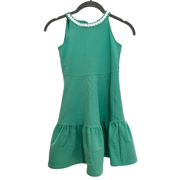 Janie and Jack Oval Trim Ponte Dress Palm Beach Green - Picture 1 of 8